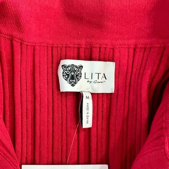 Lita by Ciara Red Ribbed Polo Mini Bodycon Dress M - Picture 4 of 5